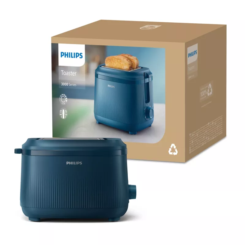 Philips 3000 series HD2511/70 leivänpaahdin 8 2 viipaletta 830 W sininen