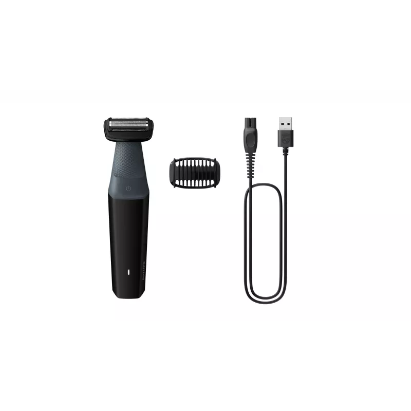 Kehon trimmeri Philips BODYGROOM Series 3000 BG3017/01 roiskevesitiivis musta harmaa