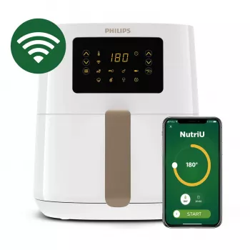 Philips 5000-sarja HD9255/30 kiertoilmakypsennin yksittäinen 4,1 l vapaasti seisova 1400 W kulta, valkoinen