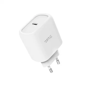 TRUST Maxo 45W USB-C GaN-laturi, 45 W, USB-C-lähtö, max. 20 V, 2 m kaapeli, valkoinen