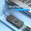 Vention USB 2.0 ulkoinen stereoäänisovitin äänenvoimakkuuden säädöllä 0,15 m musta ABS