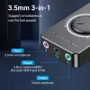Vention USB 2.0 ulkoinen stereoäänisovitin äänenvoimakkuuden säädöllä 0,15 m musta ABS