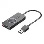 Vention USB 2.0 ulkoinen stereoäänisovitin äänenvoimakkuuden säädöllä 0,15 m musta ABS