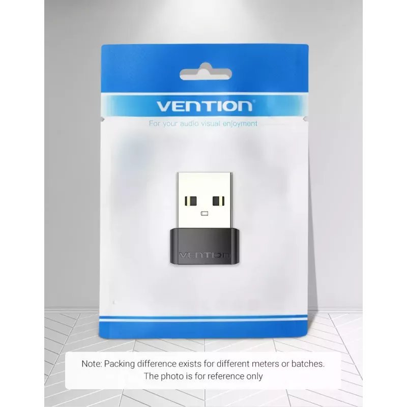 USB-sovitin Vention CDWB0 USB 2.0 -pistoke USB-C-liitäntään musta PVC