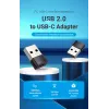 USB-sovitin Vention CDWB0 USB 2.0 -pistoke USB-C-liitäntään musta PVC