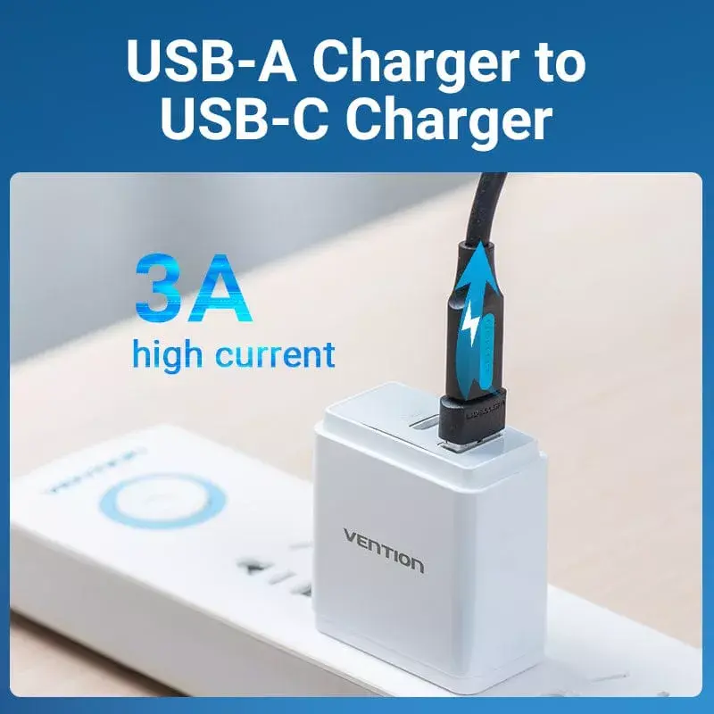 USB-sovitin Vention CDWB0 USB 2.0 -pistoke USB-C-liitäntään musta PVC