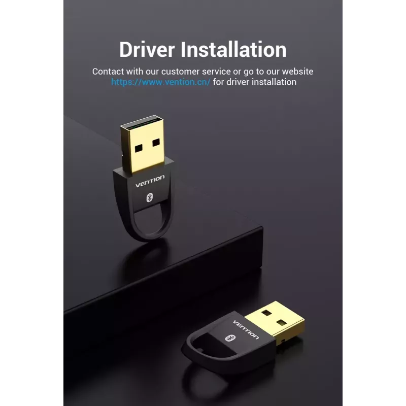USB Bluetooth 5.0 -sovitin Vention CDSB0 musta
