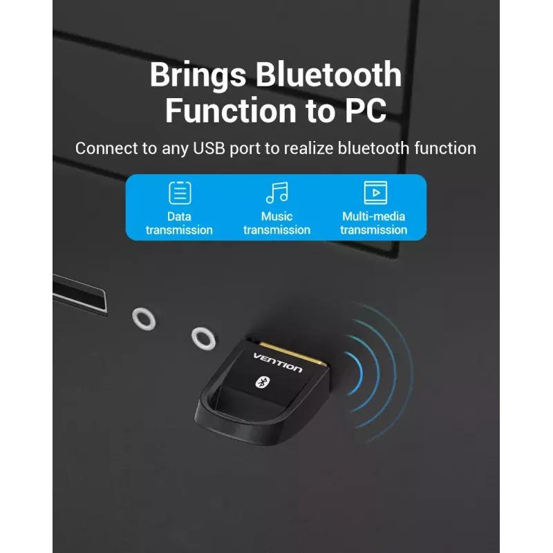USB Bluetooth 5.0 -sovitin Vention CDSB0 musta