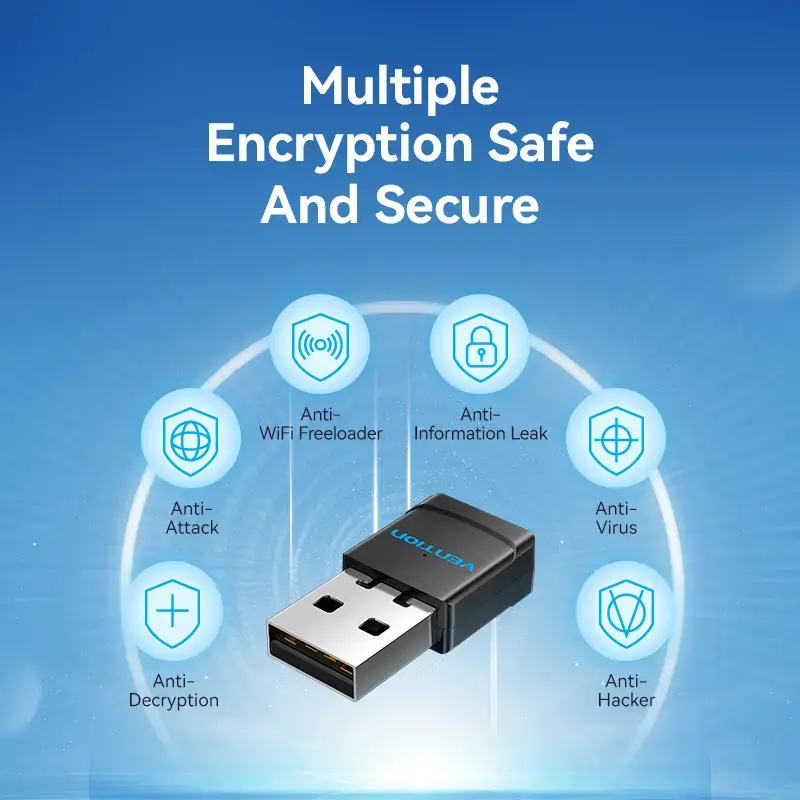 Vention KDSB0 USB Wi-Fi -sovitin, kaksikaistainen 2,4G/5G