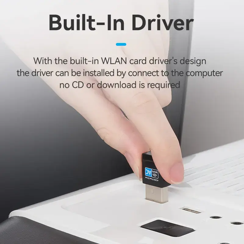 Vention KDSB0 USB Wi-Fi -sovitin, kaksikaistainen 2,4G/5G
