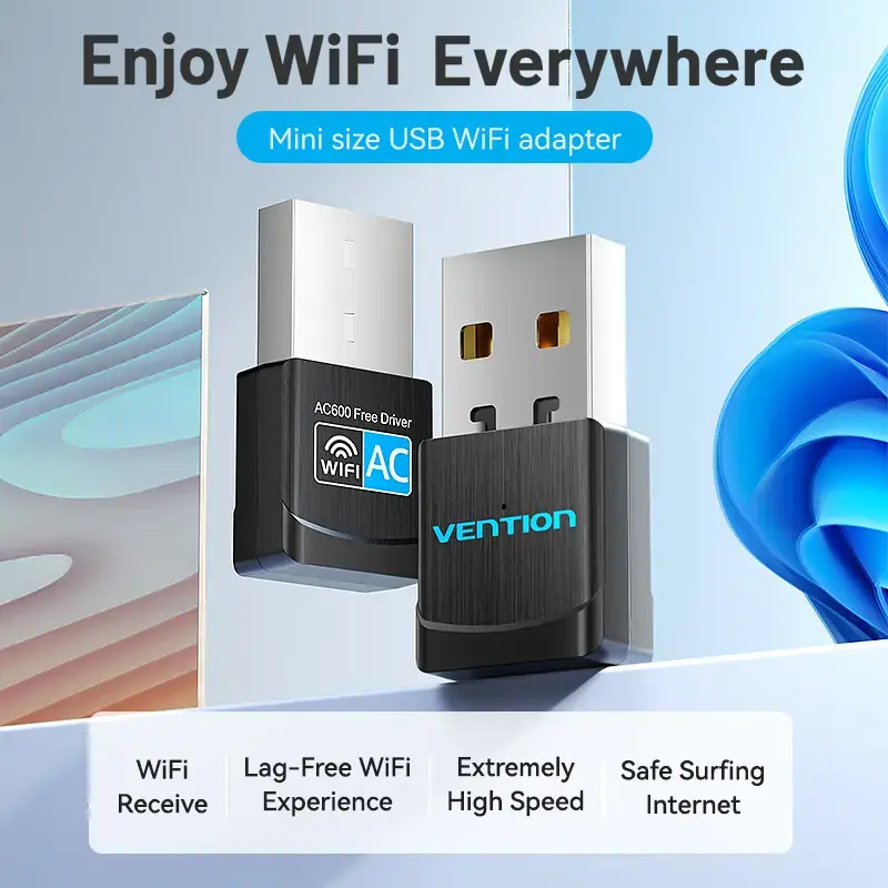Vention KDSB0 USB Wi-Fi -sovitin, kaksikaistainen 2,4G/5G