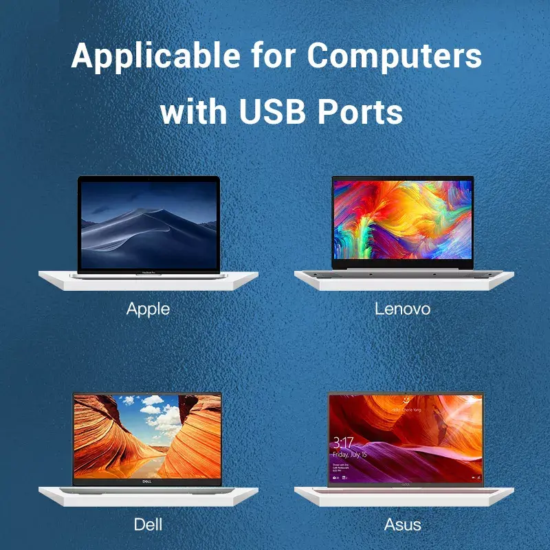 USB 2.0 -keskitin Vention 3-porttinen 100M Ethernet -sovittimella, USB 2.0 -isäntä, 4 porttia, musta