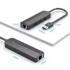 USB 2.0 -keskitin Vention 3-porttinen 100M Ethernet -sovittimella, USB 2.0 -isäntä, 4 porttia, musta