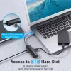USB 2.0 -keskitin Vention 3-porttinen 100M Ethernet -sovittimella, USB 2.0 -isäntä, 4 porttia, musta