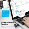 Vention CLGB0 2-in-1-kortinlukija, USB 3.0 A, SD + TF, kaksi asemakirjainta, musta
