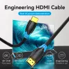 HDMI-kaapeli Vention 2 m, HDMI 2.0, 18 Gbit/s, 4K@60Hz, HDR, ARC, Ethernet, musta