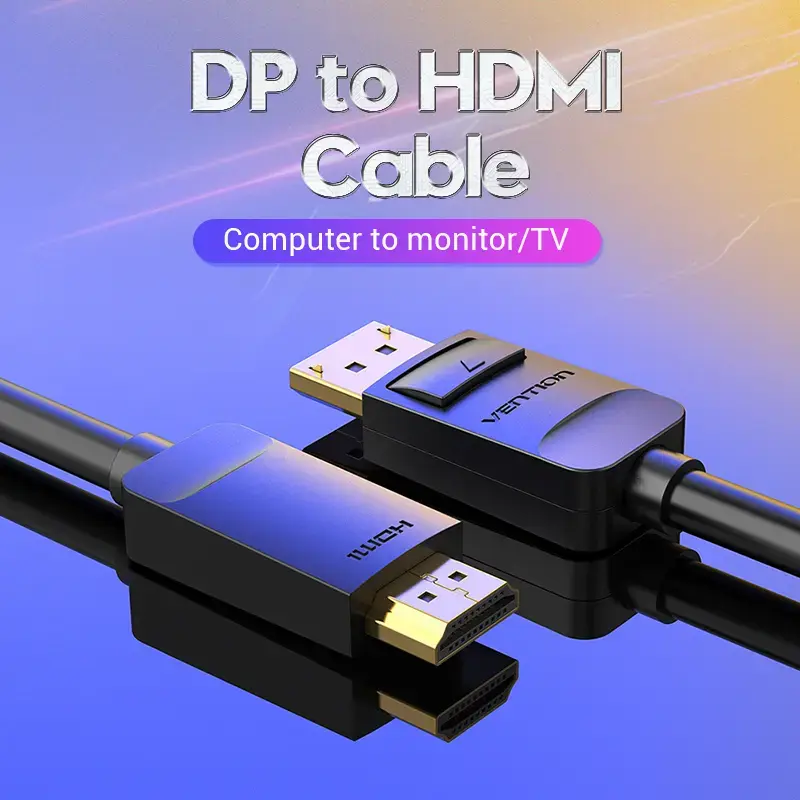 Vention DP–HDMI-kaapeli 1,5 m musta DisplayPort HDMI 1,5 m