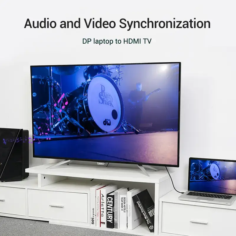Vention DP–HDMI-kaapeli 1,5 m musta DisplayPort HDMI 1,5 m