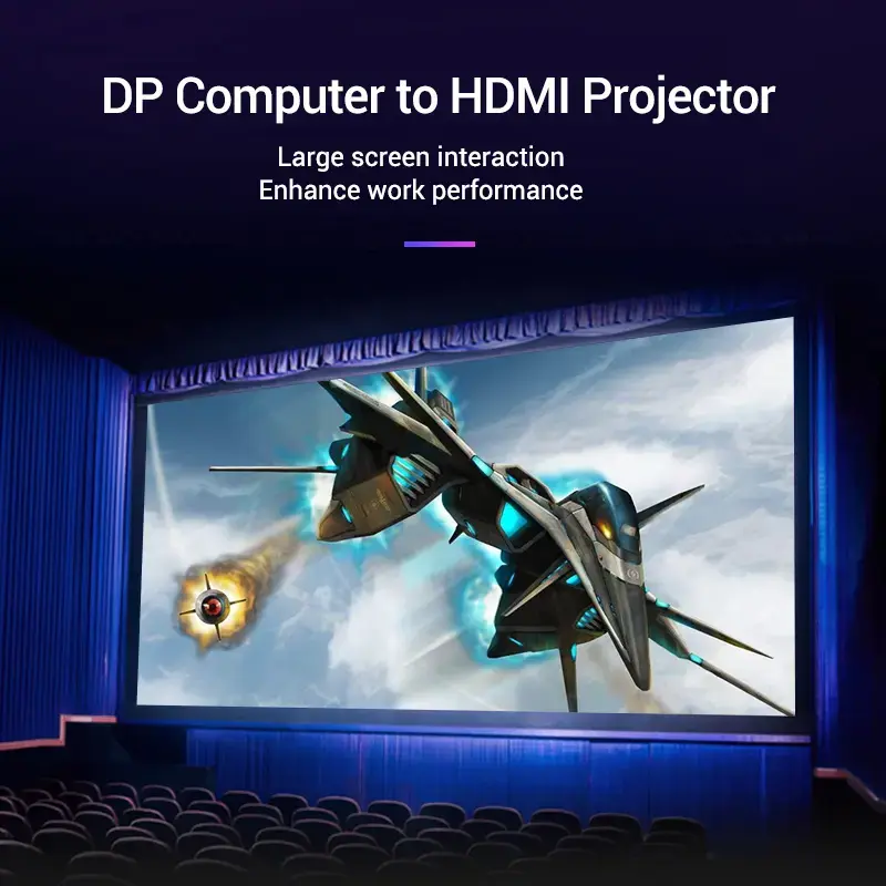 Vention DP–HDMI-kaapeli 1,5 m musta DisplayPort HDMI 1,5 m