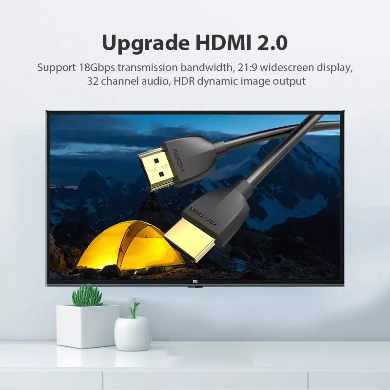 Vention kannettava HDMI-kaapeli 1M musta 2.0 18 Gbit/s