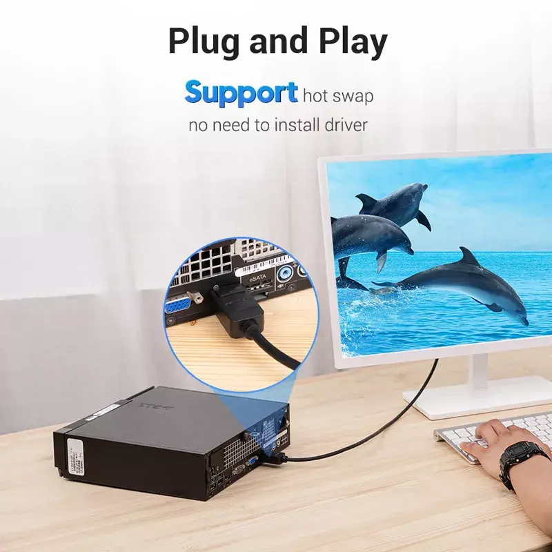 Vention HAFBH DisplayPort–DVI-kaapeli, 2 m