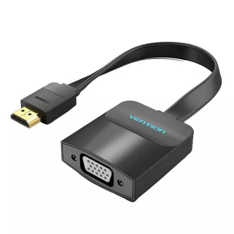 Vention litteä HDMI–VGA-muunnin 0,15 m musta VGA D-Sub HDMI tyyppi A