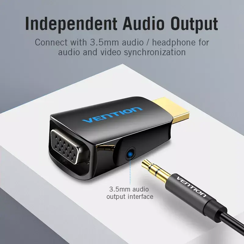 Vention AIDB0 HDMI–VGA-muunnin, 3,5 mm:n ääniliitäntä