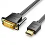 Vention HDMI-DVI-kaapeli 1M musta HDMI Type-A DVI-D
