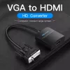 VGA–HDMI-muunnin Vention 0,15 m musta VGA HDMI Micro-USB audio