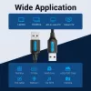 Vention COJBH USB 2.0 -kaapeli, USB-A-uros – USB-A-uros, 2 m, 2 A, musta