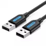 Vention COJBH USB 2.0 -kaapeli, USB-A-uros – USB-A-uros, 2 m, 2 A, musta