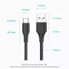 Vention USB 2.0 A uros - C uros 3A kaapeli 0.5M musta
