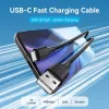 Vention USB 2.0 A uros - C uros 3A kaapeli 0.5M musta
