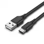 Vention USB 2.0 A uros - C uros 3A kaapeli 0.5M musta