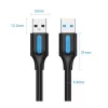 Vention CONBD USB 3.0 -kaapeli, USB-A-uros – USB-A-uros, 0,5 m, PVC, musta