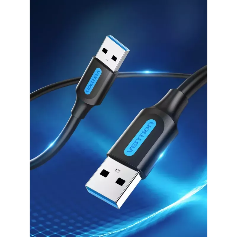 Vention CONBD USB 3.0 -kaapeli, USB-A-uros – USB-A-uros, 0,5 m, PVC, musta