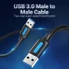 Vention CONBD USB 3.0 -kaapeli, USB-A-uros – USB-A-uros, 0,5 m, PVC, musta