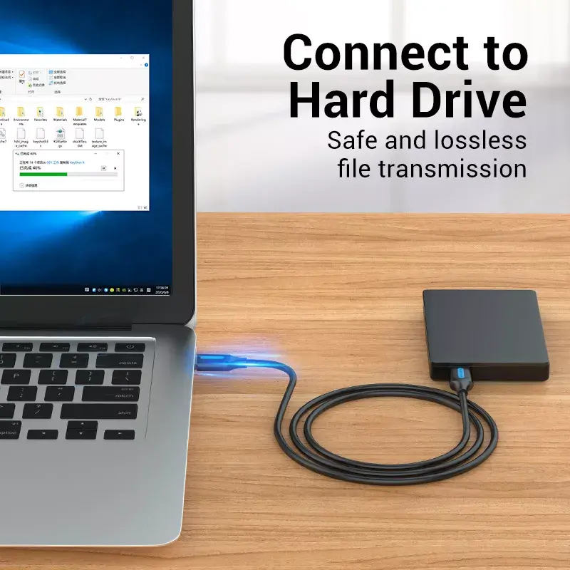 Vention CONBD USB 3.0 -kaapeli, USB-A-uros – USB-A-uros, 0,5 m, PVC, musta