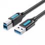 Vention COOBI USB 3.0 -tulostinkaapeli, USB-A-uros USB-B-urokseen, 3 m, 5 Gbps, musta