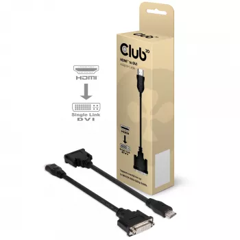 CLUB3D HDMI - DVI Single Link passiivinen adapteri 0,40 m HDMI DVI