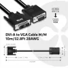 DVI-A - VGA -kaapeli M/M CLUB3D CAC-1243 3m 28 AWG musta