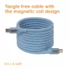 Club 3D CAC-3030 USB-C Magnetic-Coil -kaapeli, 240 W PD3.1, kaksisuuntainen, pikalataus, 2 m (6,56 ft), sininen