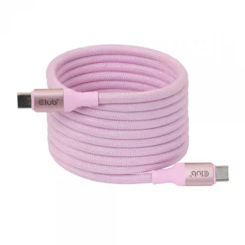CLUB3D USB-C Magnetic-Coil 240W pinkki kaapeli 2m USB 2.0