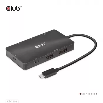 CLUB3D USB Gen2 Type-C - Dual DisplayPort 4k60Hz 7-in-1 HUB