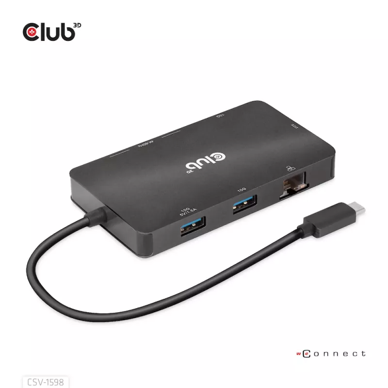 CLUB3D USB Gen2 Type-C - Dual DisplayPort 4k60Hz 7-in-1 HUB