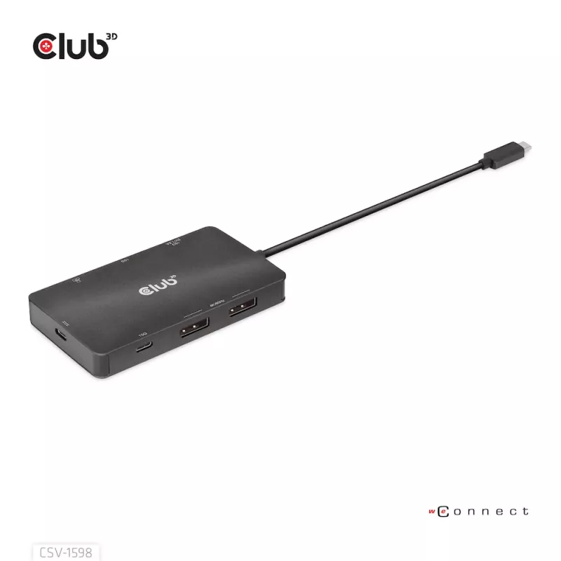 CLUB3D USB Gen2 Type-C - Dual DisplayPort 4k60Hz 7-in-1 HUB