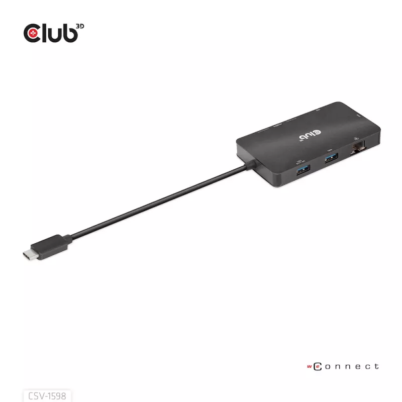 CLUB3D USB Gen2 Type-C - Dual DisplayPort 4k60Hz 7-in-1 HUB