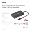 CLUB3D USB Gen2 Type-C - Dual DisplayPort 4k60Hz 7-in-1 HUB