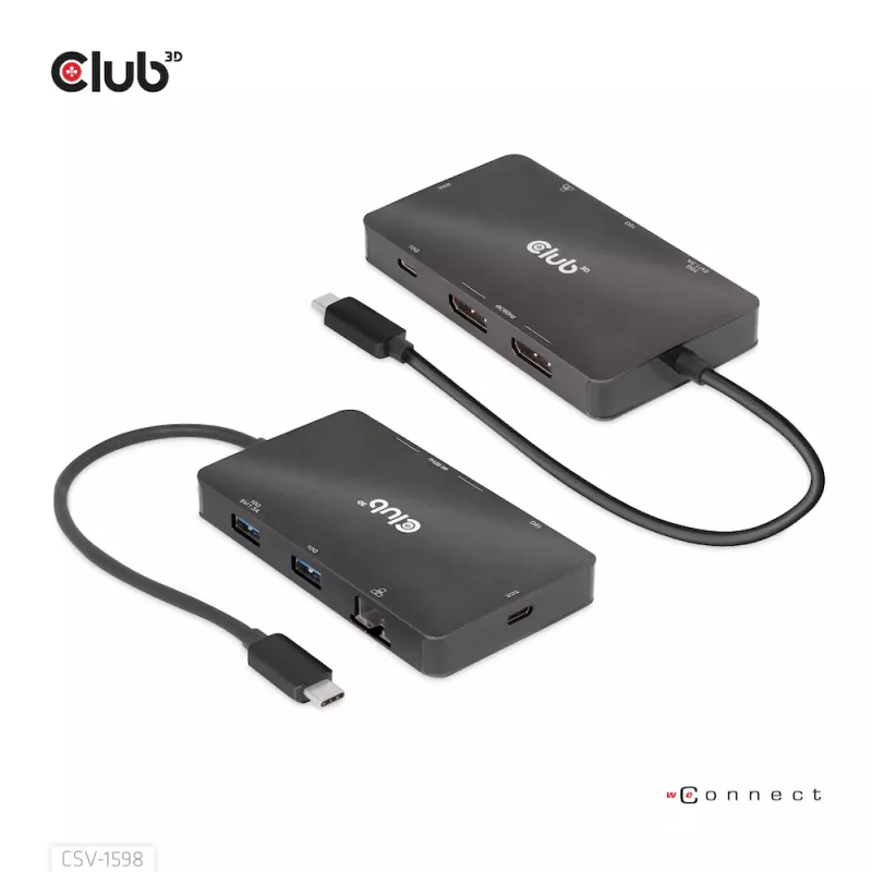CLUB3D USB Gen2 Type-C - Dual DisplayPort 4k60Hz 7-in-1 HUB