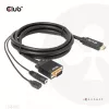 Club 3D CAC-1712 HDMI–VGA-kaapeli M/M Micro-USB-virralla ja 3,5 mm:n äänellä, 2 m (6,56 ft), 28AWG